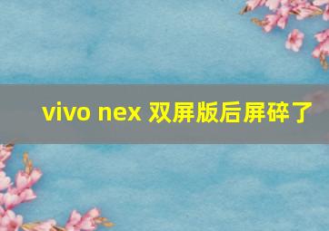 vivo nex 双屏版后屏碎了